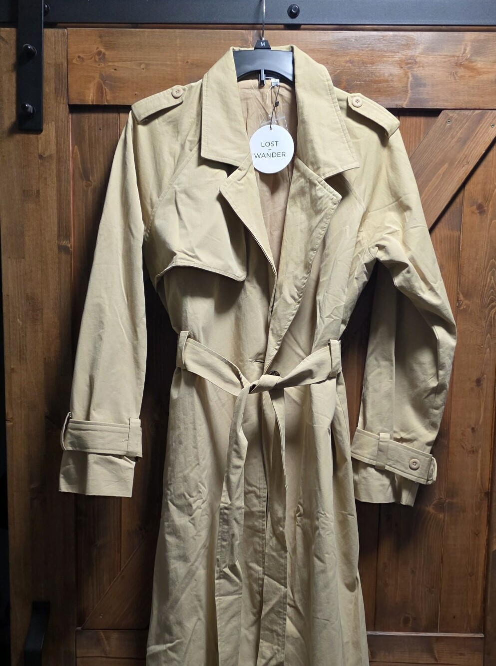 Lost + Wander Light Tan Trench Coat with Belt